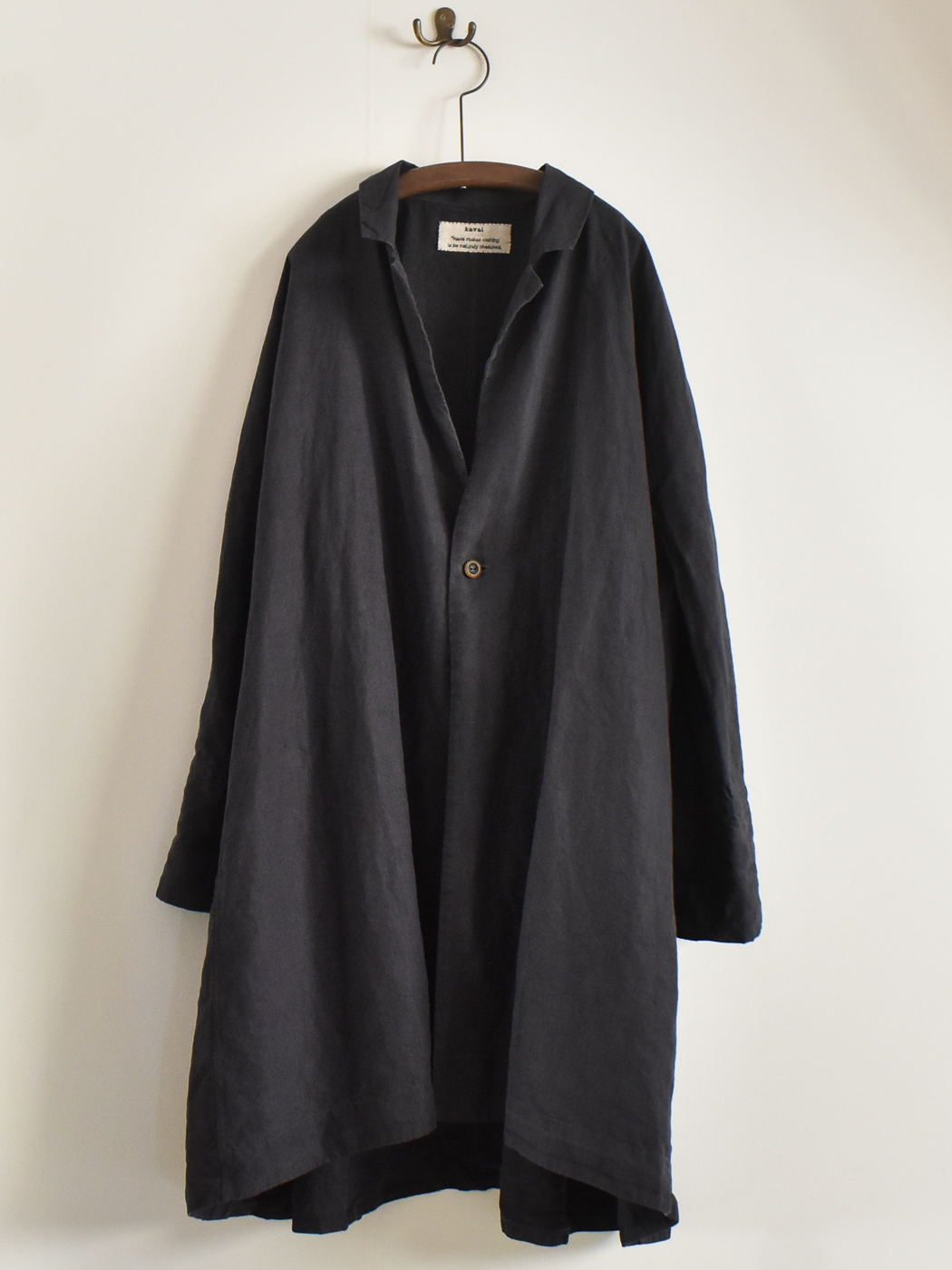 kaval A-line over coat charcoal Aラインコート-