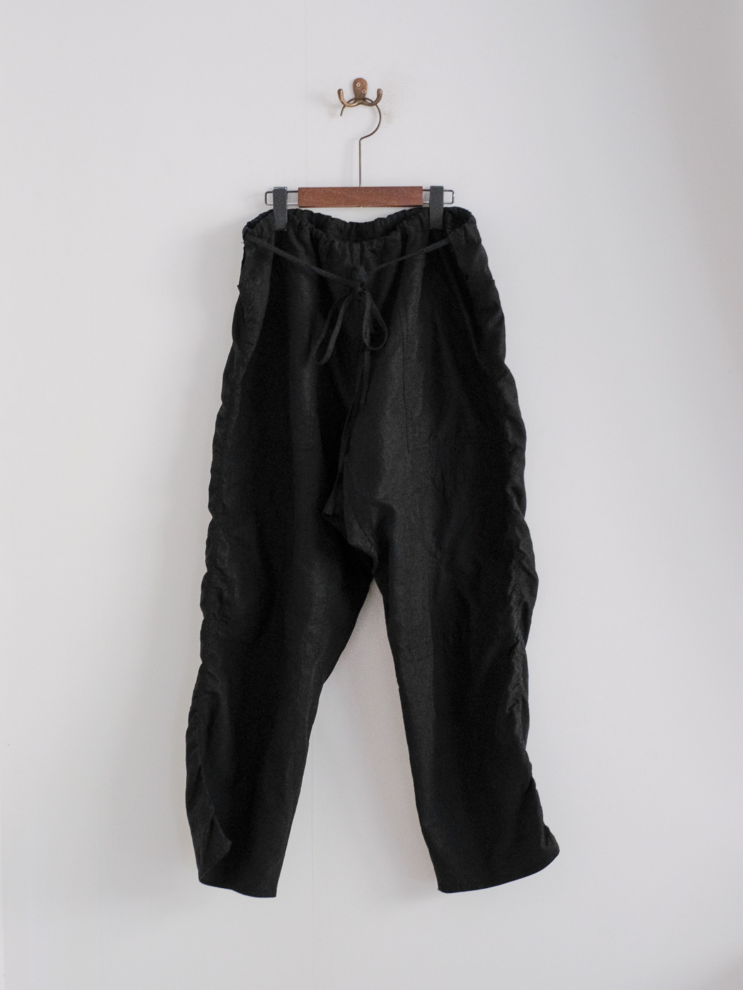 Drawstring work pants(high count linen) col.black | Re;li