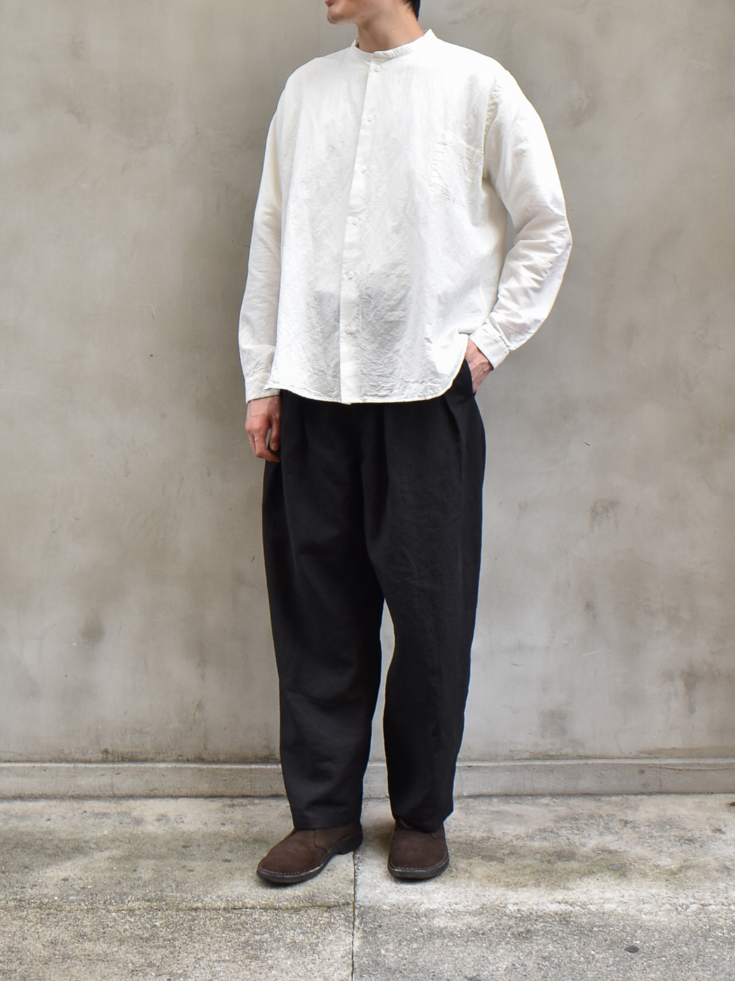 Standcollakaval Stand collar simple shirt シャツ