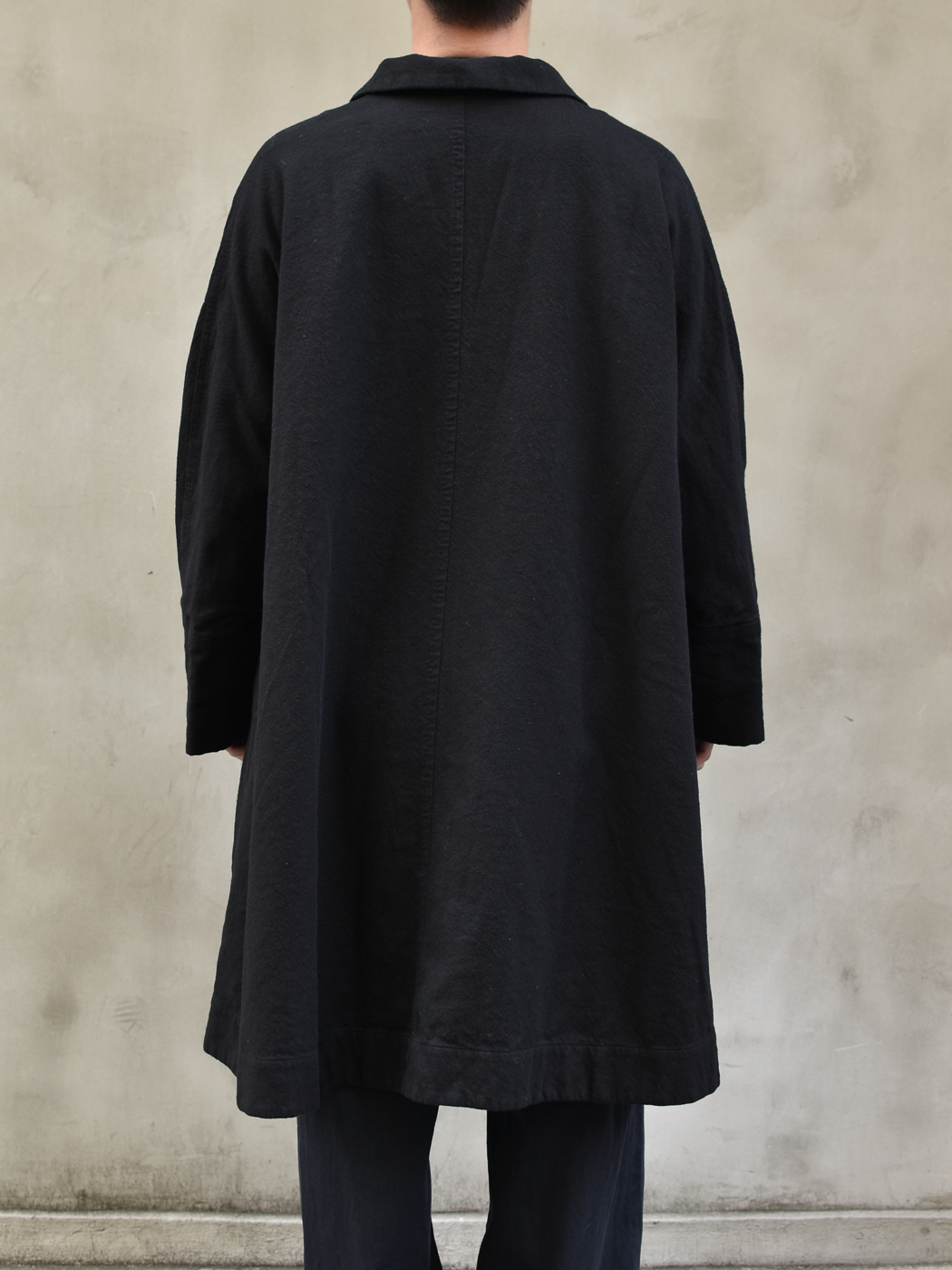 A-line over coat (Cashmere cotton linen twill) col.black | Re;li