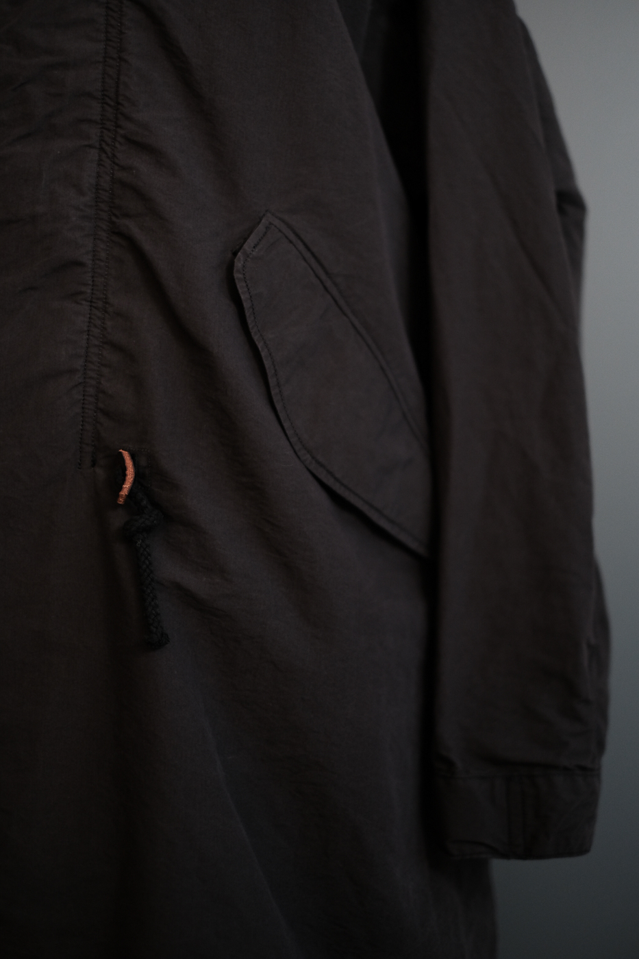 Fish tail long coat (Cotton silk typewriter) col.black | Re;li