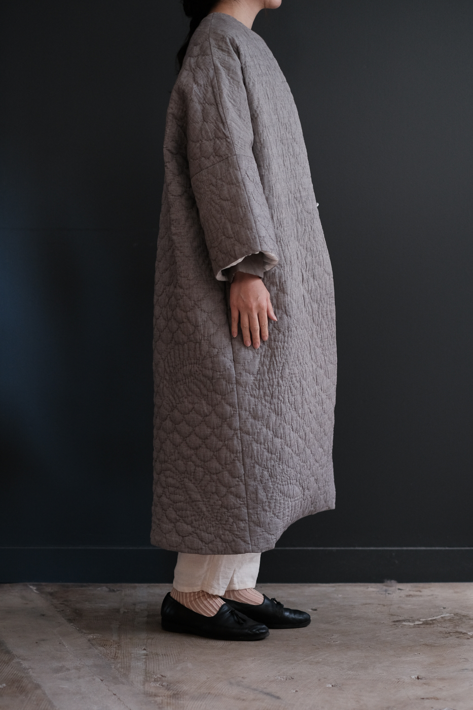 towavase カディコットン キルトローブ　ホワイト towavase カディコットン キルトローブ ホワイト towavase カディ