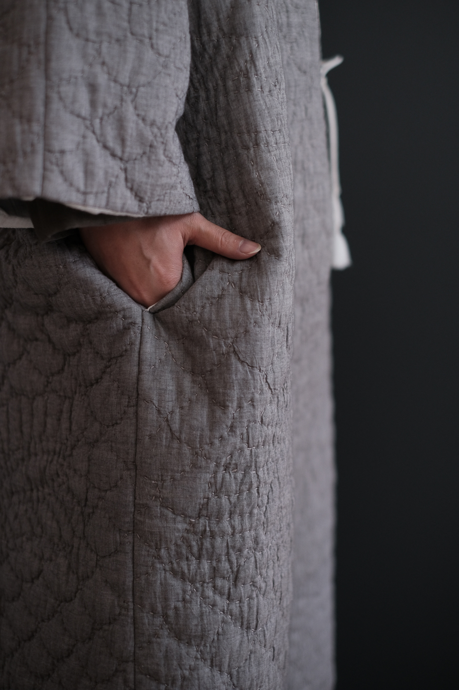 towavase カディコットン キルトローブ　ホワイト towavase カディコットン キルトローブ ホワイト towavase カディ