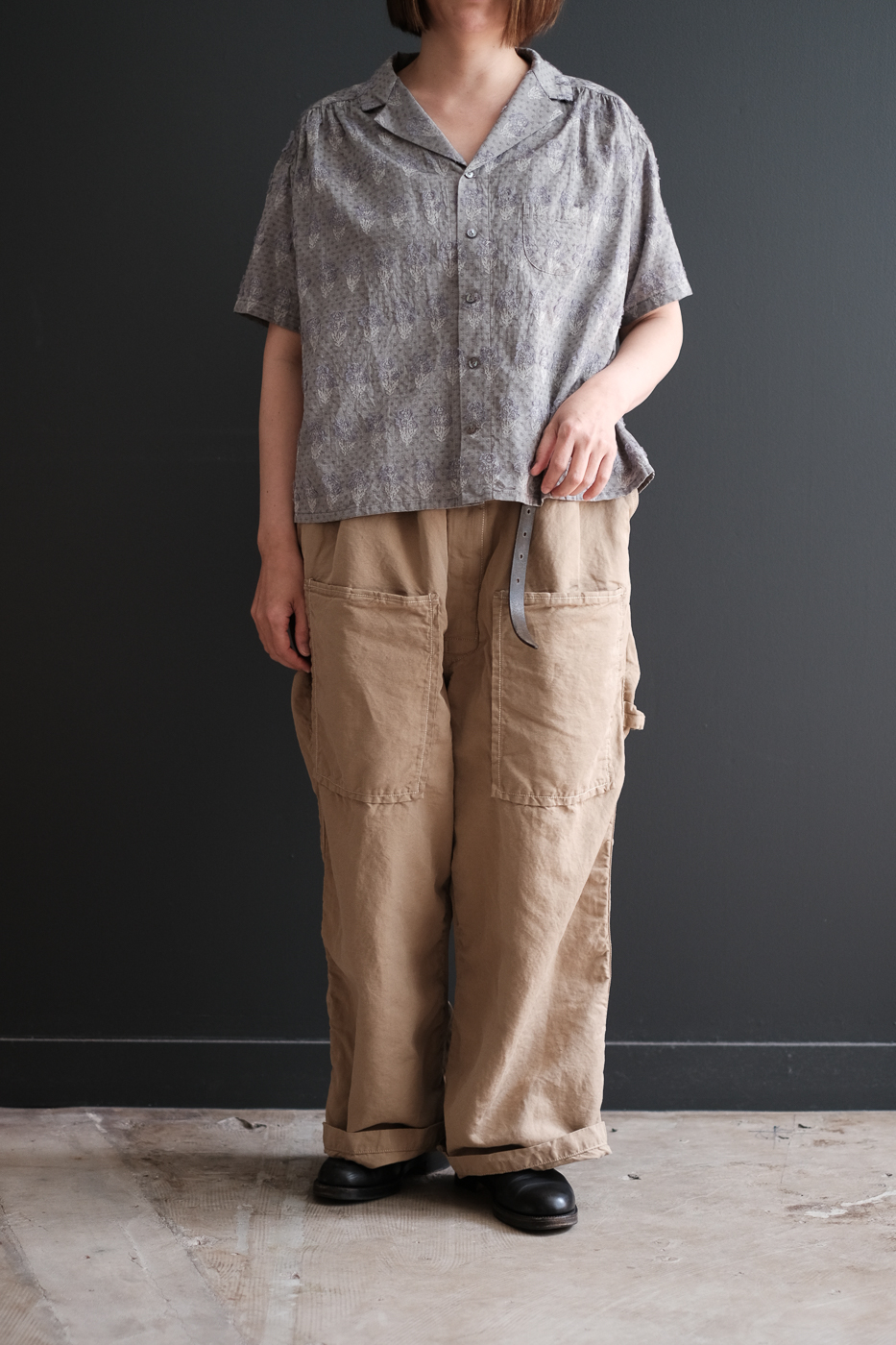Over pants (Cotton linen silk OX) col.beige | Re;li