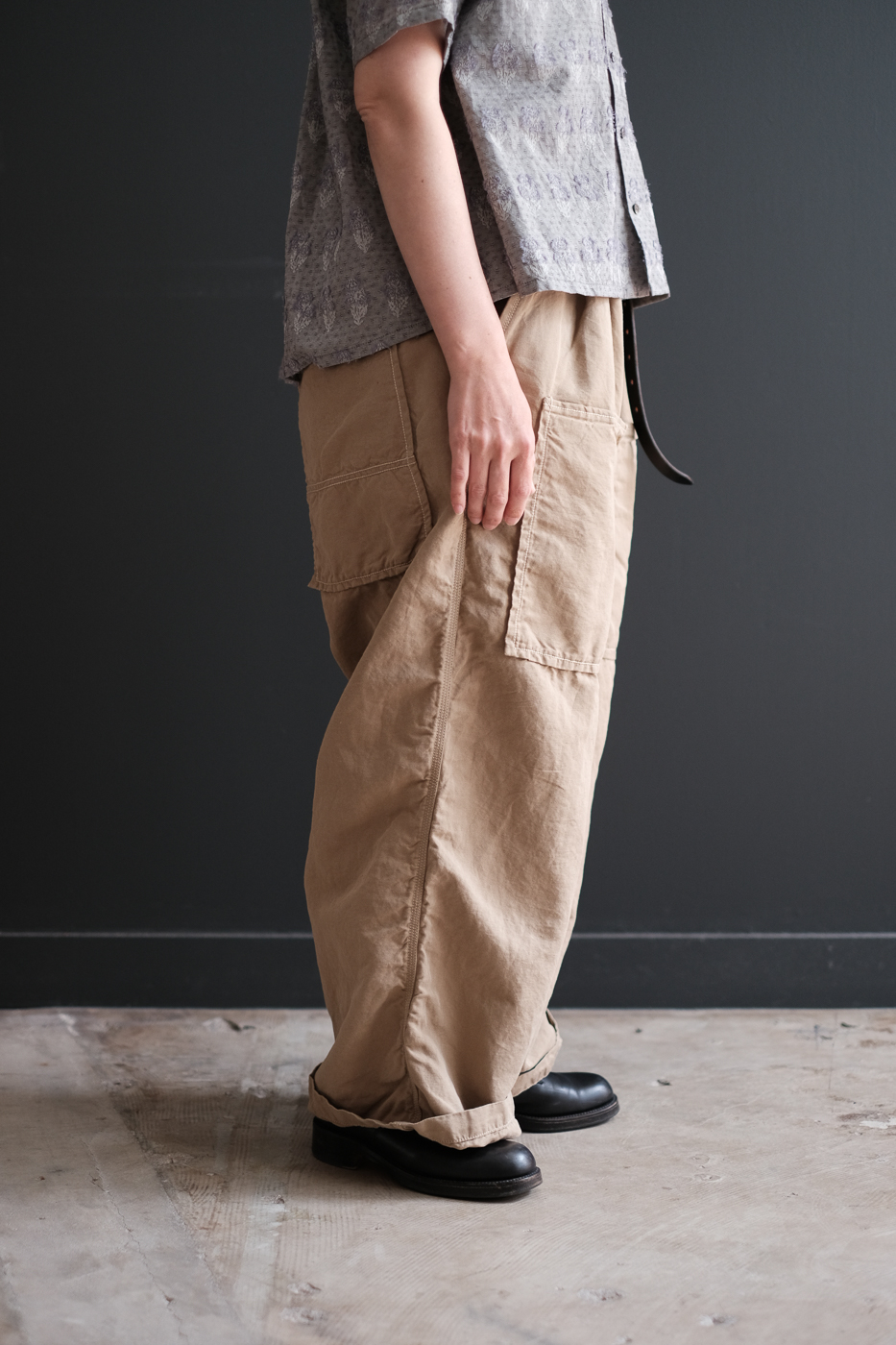 kaval リネンパンツ Over pants (Cotton linen silk OX) col.beige | Re;li