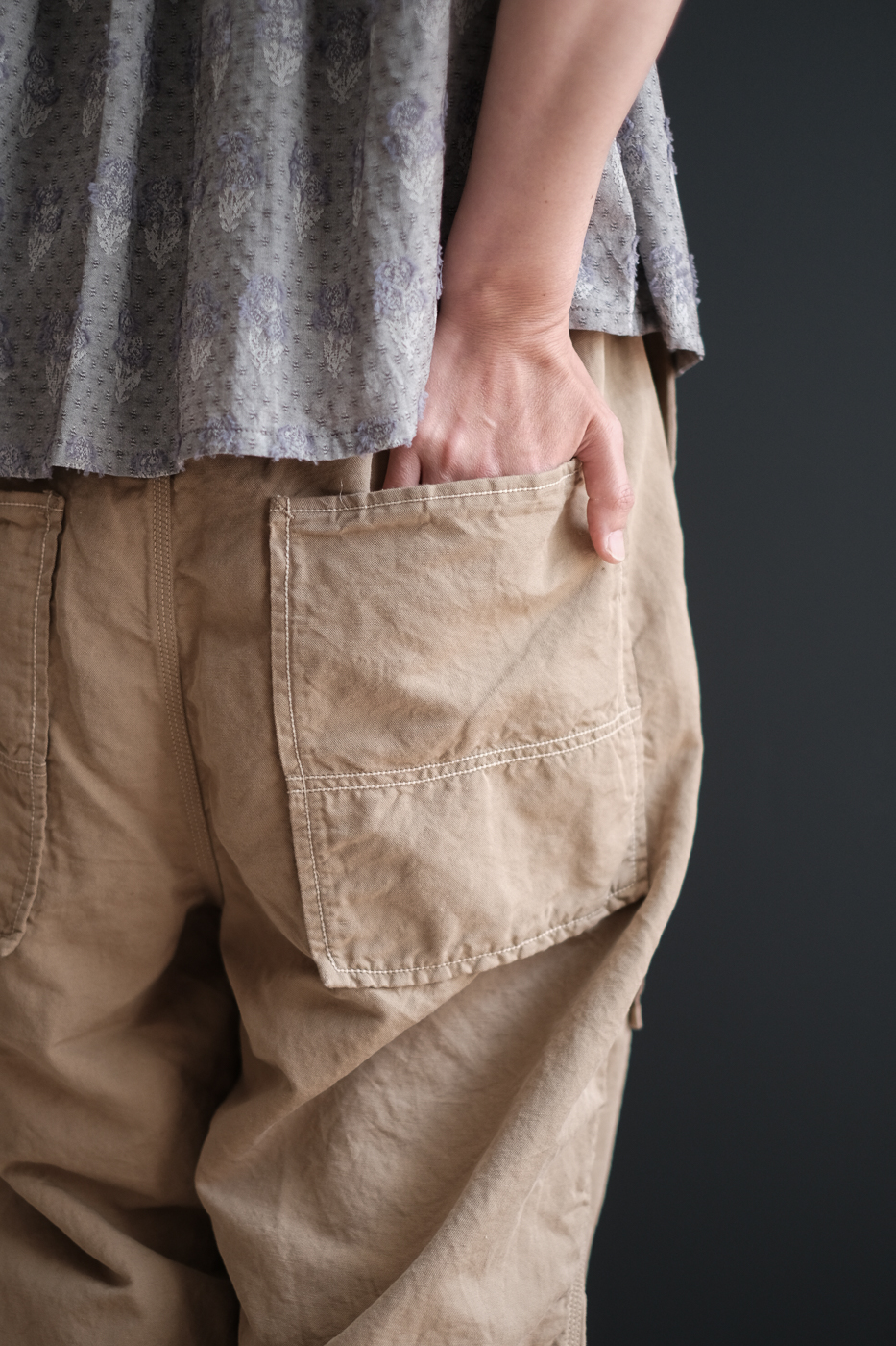 Over pants (Cotton linen silk OX) col.beige | Re;li