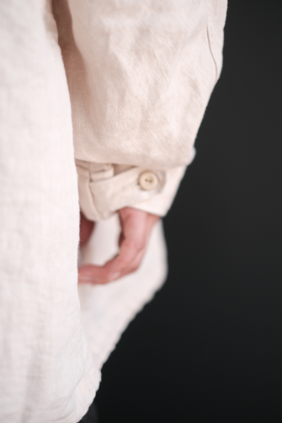 Hoodie blouson (High count washi linen) col.beige | Re;li