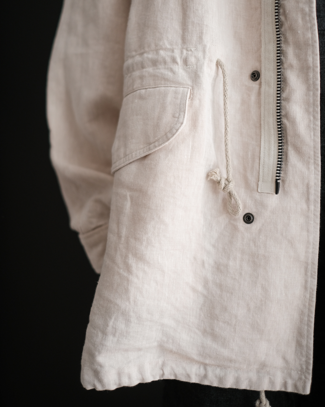 Hoodie blouson (High count washi linen) col.beige | Re;li