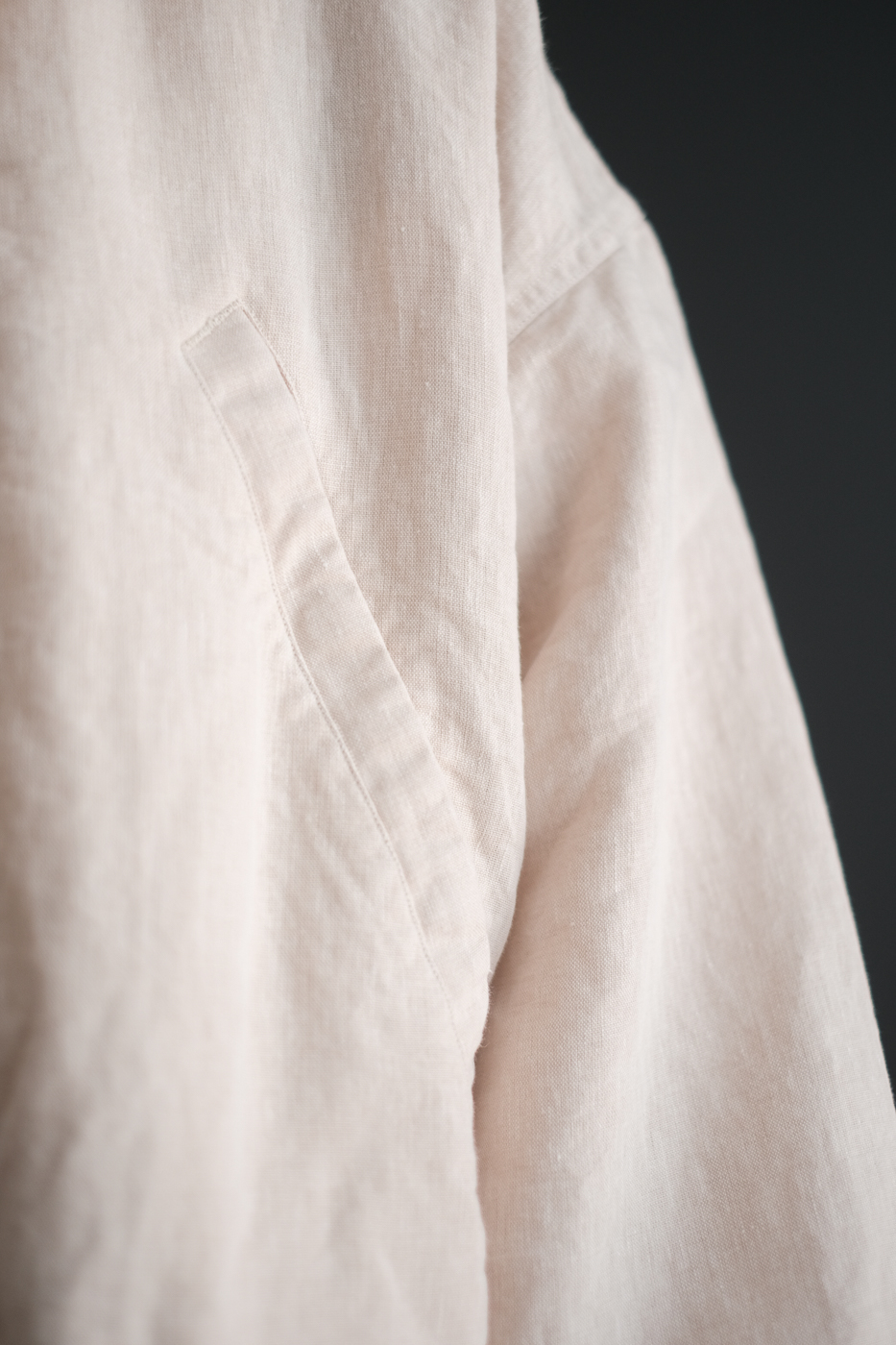Hoodie blouson (High count washi linen) col.beige | Re;li