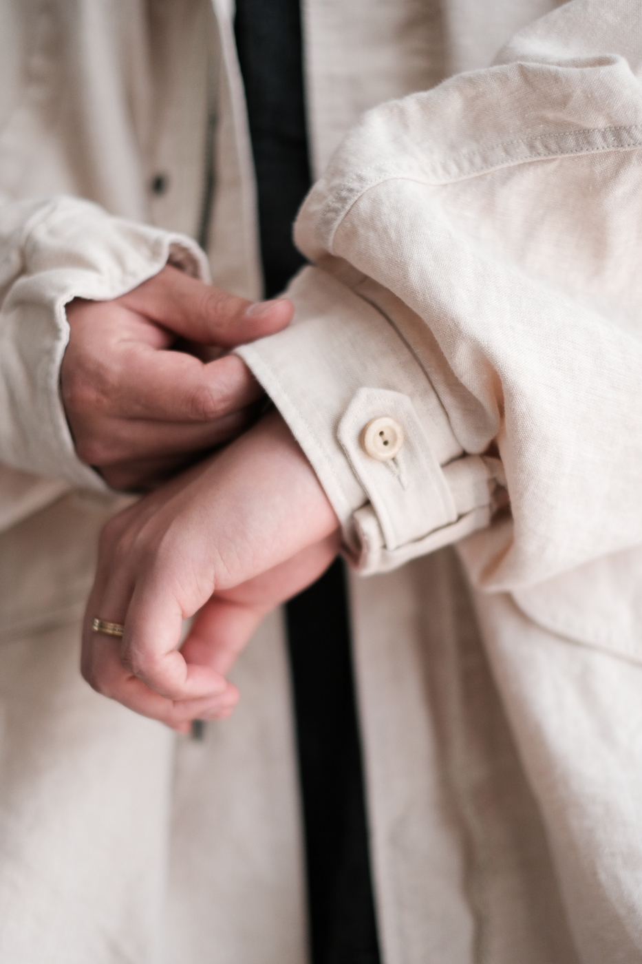 Hoodie blouson (High count washi linen) col.beige | Re;li