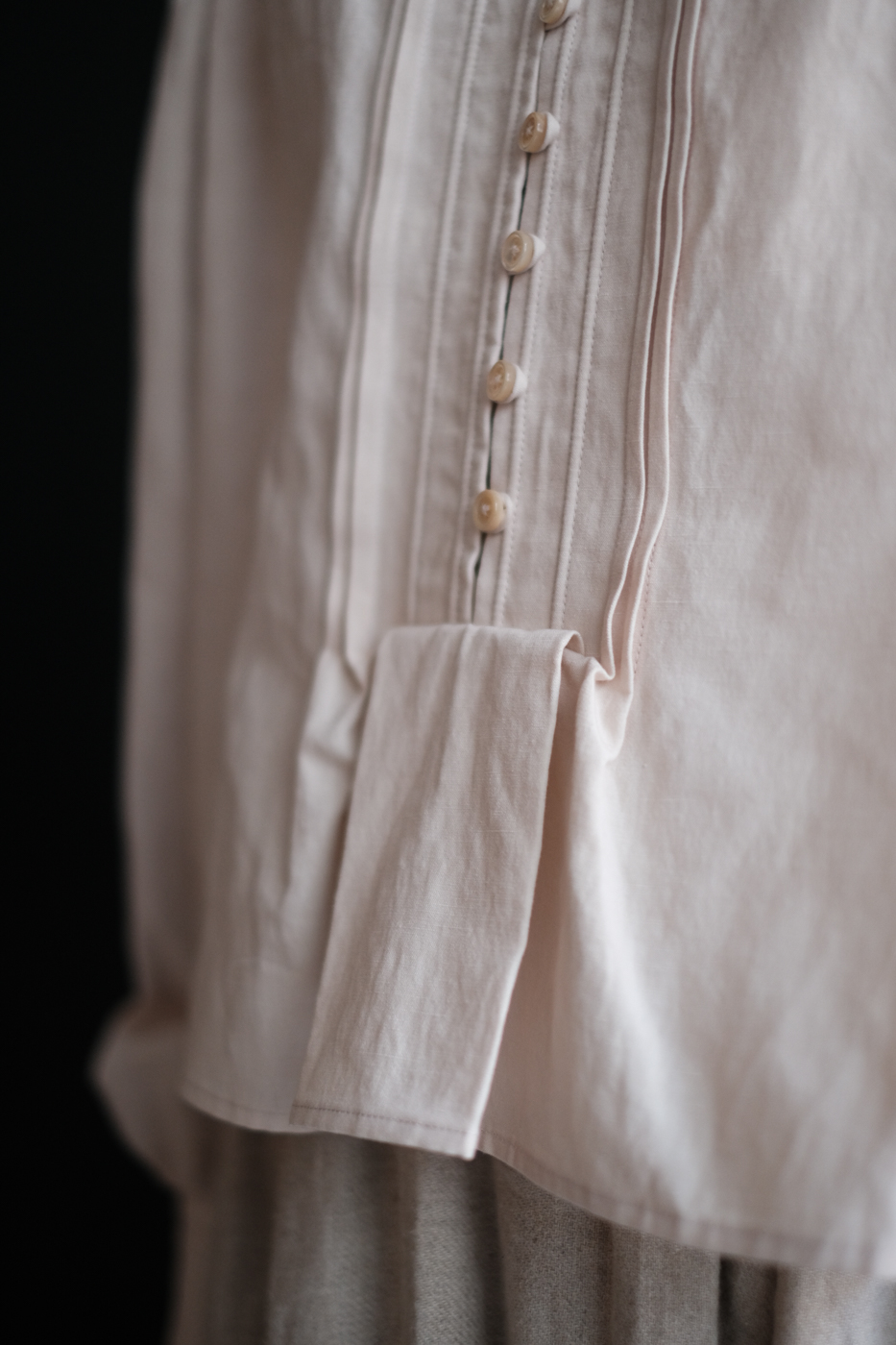 N26/05 霧は俄かに揺れる タックブラウス col.fog pink | Re;li